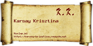 Karsay Krisztina névjegykártya